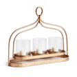 Napa Antique Gold/Hammered Glass AMARA 3-CANDLE HURRICANE