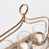 Napa Antique Gold/Hammered Glass AMARA 3-CANDLE HURRICANE