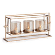 Napa Antique Gold/Hammered Luster Glass WESLEY 3-CANDLE HURRICANE