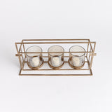 Napa Antique Gold/Hammered Luster Glass WESLEY 3-CANDLE HURRICANE