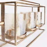 Napa Antique Gold/Hammered Luster Glass WESLEY 3-CANDLE HURRICANE