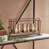 Napa Antique Gold/Hammered Luster Glass WESLEY 3-CANDLE HURRICANE