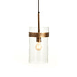 Napa Antique Gold/Hammered Glass TREY PENDANT