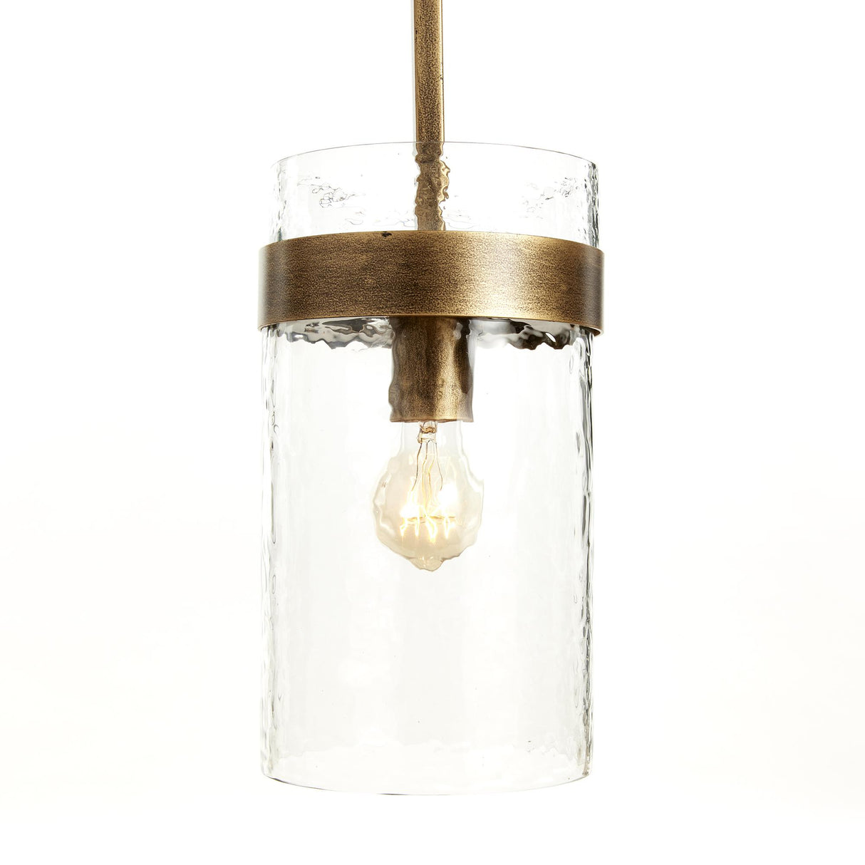 Napa Antique Gold/Hammered Glass TREY PENDANT