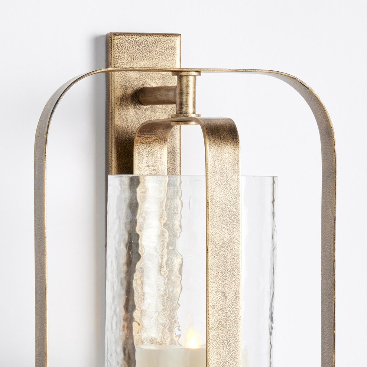 Napa Antique Gold/Hammered Glass LANE WALL CANDLEHOLDER