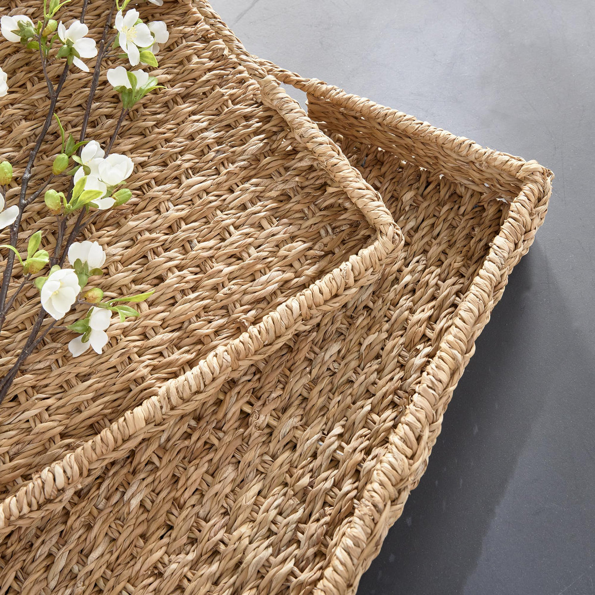 Napa Natural SEAGRASS RECTANGULAR TRAYS, SET OF 2