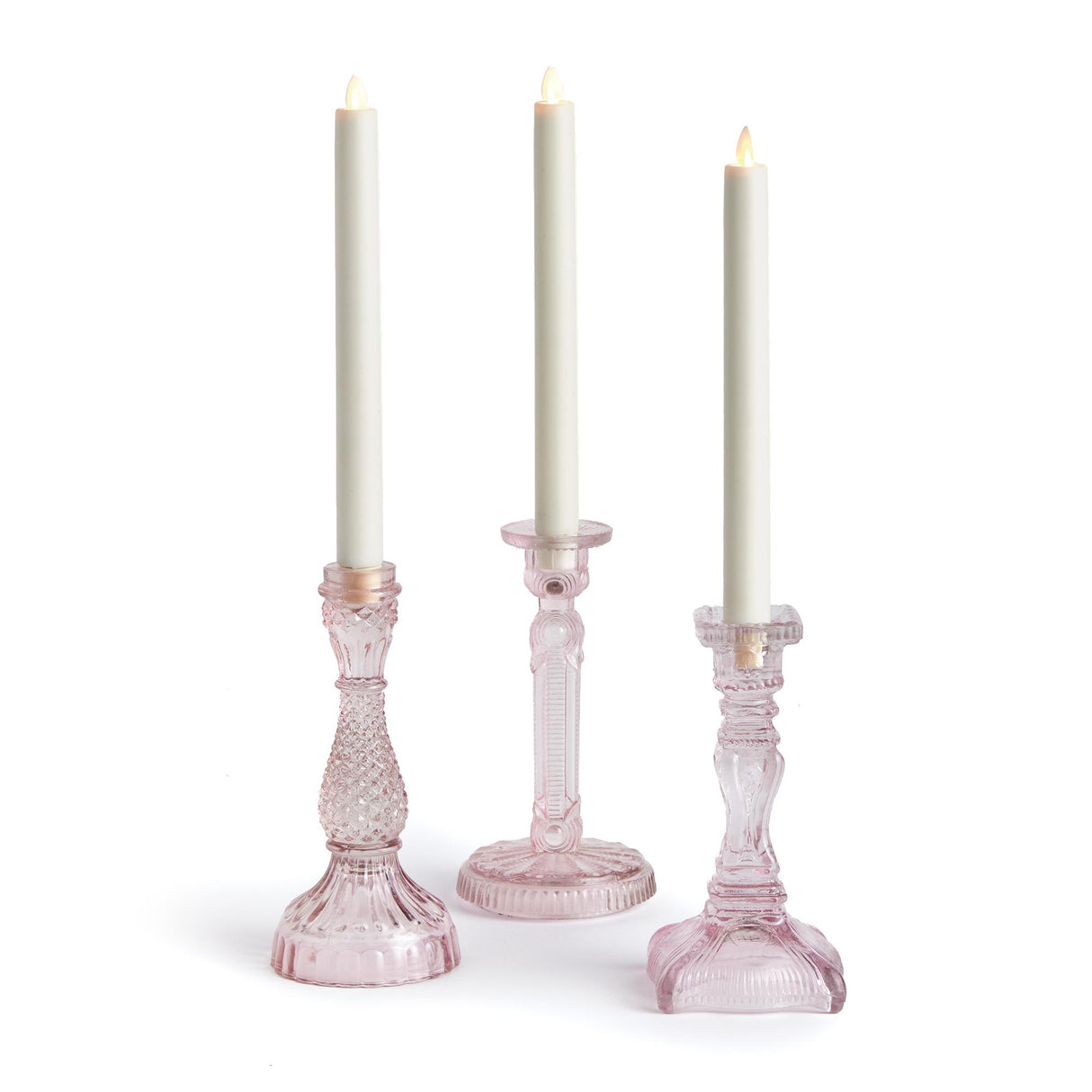 Napa Pink ESTELLA TAPER HOLDERS LARGE, SET OF 3