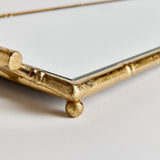 Napa Antique Gold/Mirrored Glass DAPHNE NARROW MIRRORED TRAY WITH HANDLES