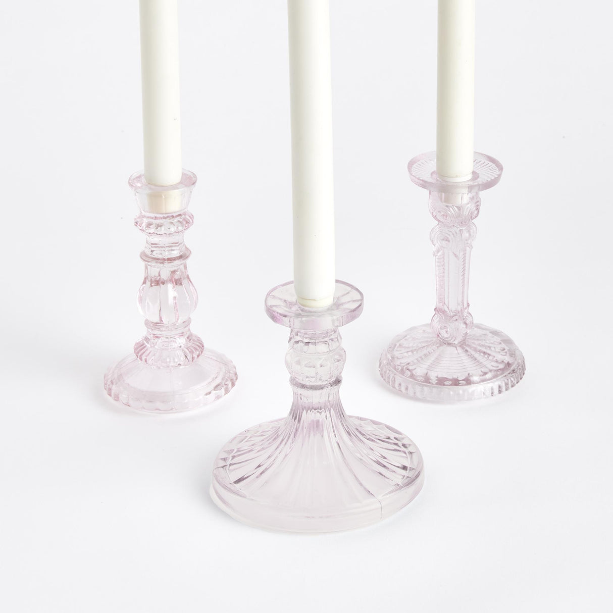 Napa Pink ESTELLA TAPER HOLDERS SMALL, SET OF 3