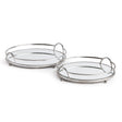 Napa Antique Silver/Mirrored Glass HUDSON MIRRORED TRAYS, SET OF 2