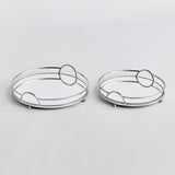 Napa Antique Silver/Mirrored Glass HUDSON MIRRORED TRAYS, SET OF 2