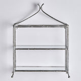Napa Antique Silver/Mirrored Glass DAPHNE 2-TIER CURIO SHELF