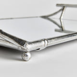 Napa Antique Silver/Mirrored Glass DAPHNE MIRRORED TRAY WITH HANDLES