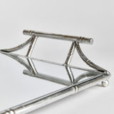 Napa Antique Silver/Mirrored Glass DAPHNE MIRRORED TRAY WITH HANDLES