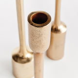 Napa Champagne Gold INGE TAPER HOLDERS, SET OF 3
