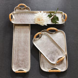 Napa Silver/Natural HELENA DECORATIVE LONG TRAYS, SET OF 2