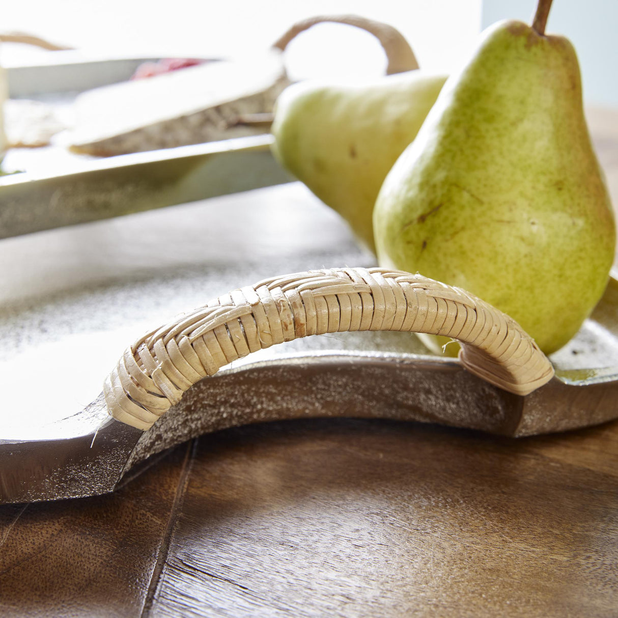 Napa Silver/Natural HELENA DECORATIVE TRAYS, SET OF 2