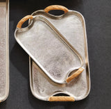 Napa Silver/Natural HELENA DECORATIVE TRAYS, SET OF 2
