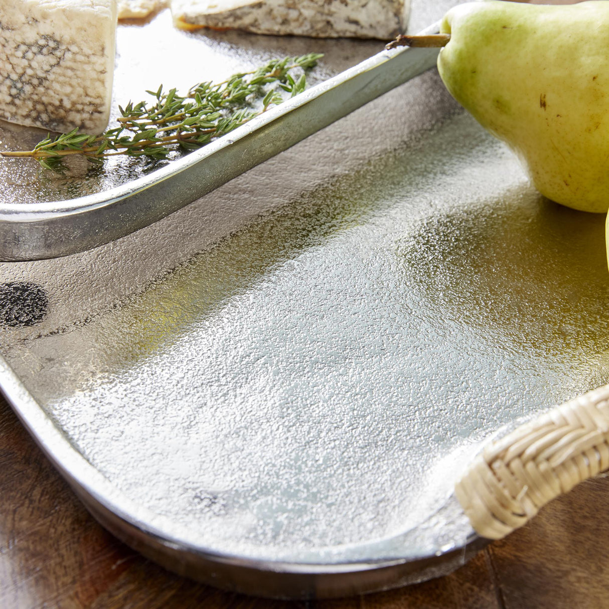 Napa Silver/Natural HELENA DECORATIVE TRAYS, SET OF 2