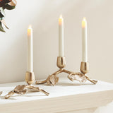 Napa Champagne Gold PARNA TAPER HOLDERS, SET OF 3