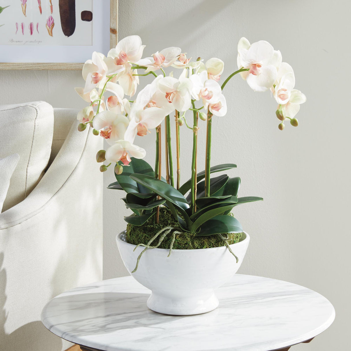 Napa Blush PHALAENOPSIS ORCHID BOWL DROP-IN 18.5"