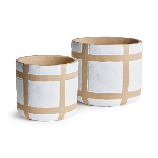 Napa White/Natural PHOENIX POTS, SET OF 2