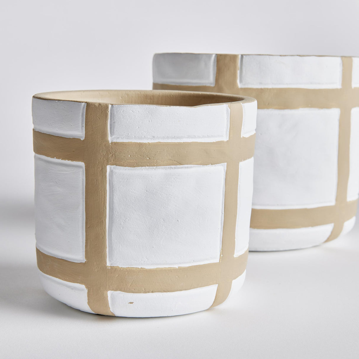 Napa White/Natural PHOENIX POTS, SET OF 2