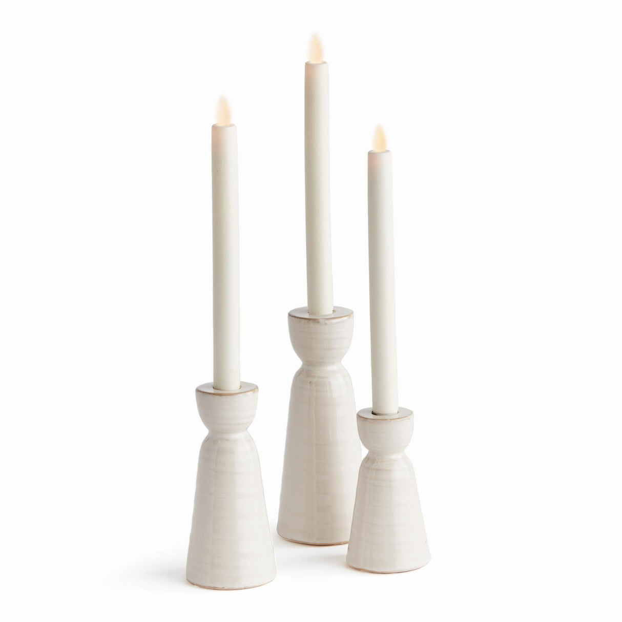 Napa Cream LIBBEY TAPER HOLDERS, SET OF 3