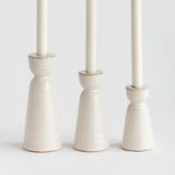 Napa Cream LIBBEY TAPER HOLDERS, SET OF 3