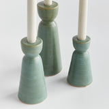 Napa Green LIBBEY TAPER HOLDERS, SET OF 3