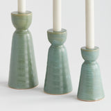 Napa Green LIBBEY TAPER HOLDERS, SET OF 3