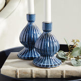 Napa Blue MELA TAPER HOLDERS, SET OF 2