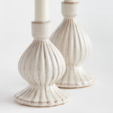 Napa Cream MELA TAPER HOLDERS, SET OF 2