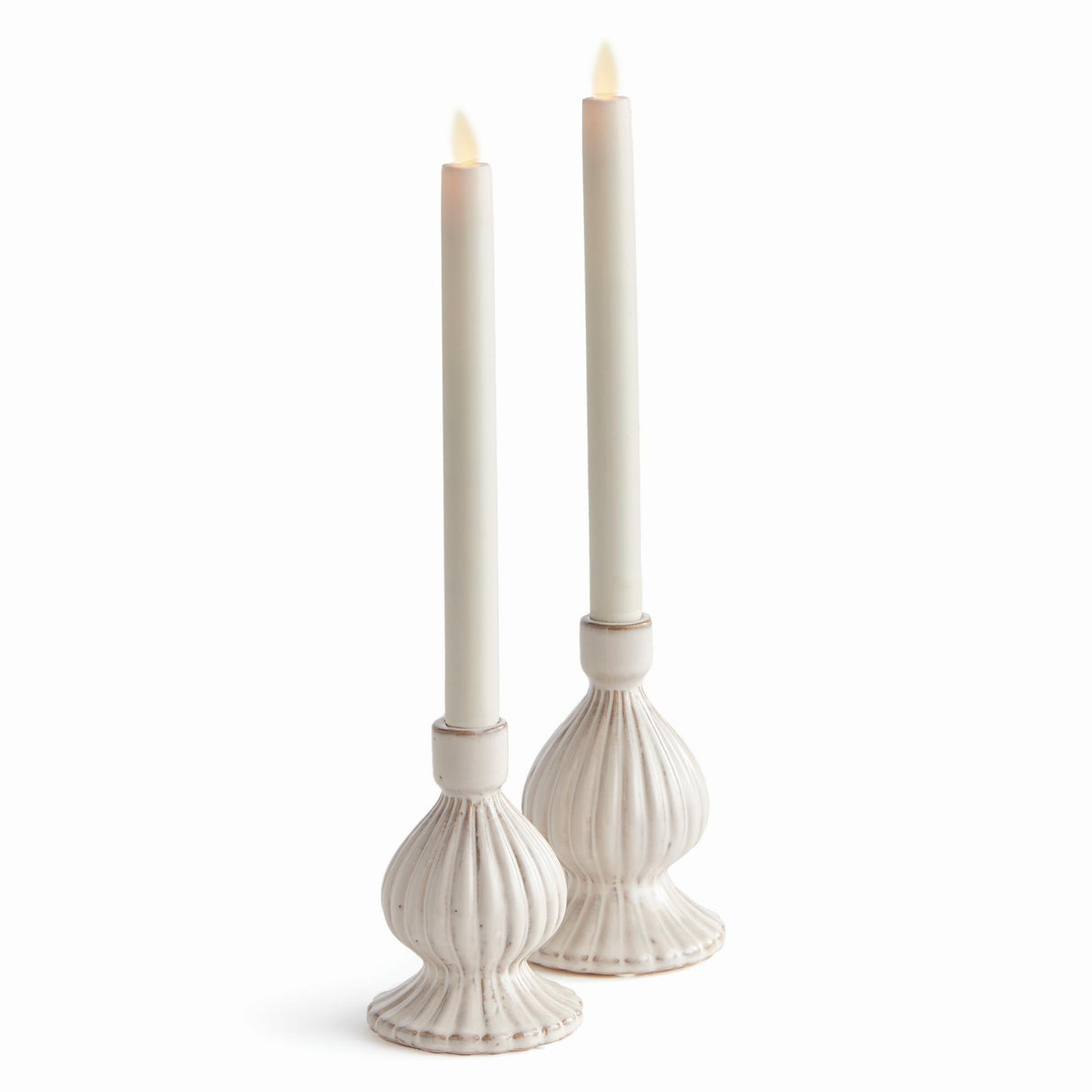Napa Cream MELA TAPER HOLDERS, SET OF 2