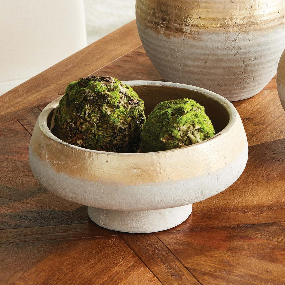 Napa Champagne/Natural MAUDE FOOTED DECORATIVE BOWL