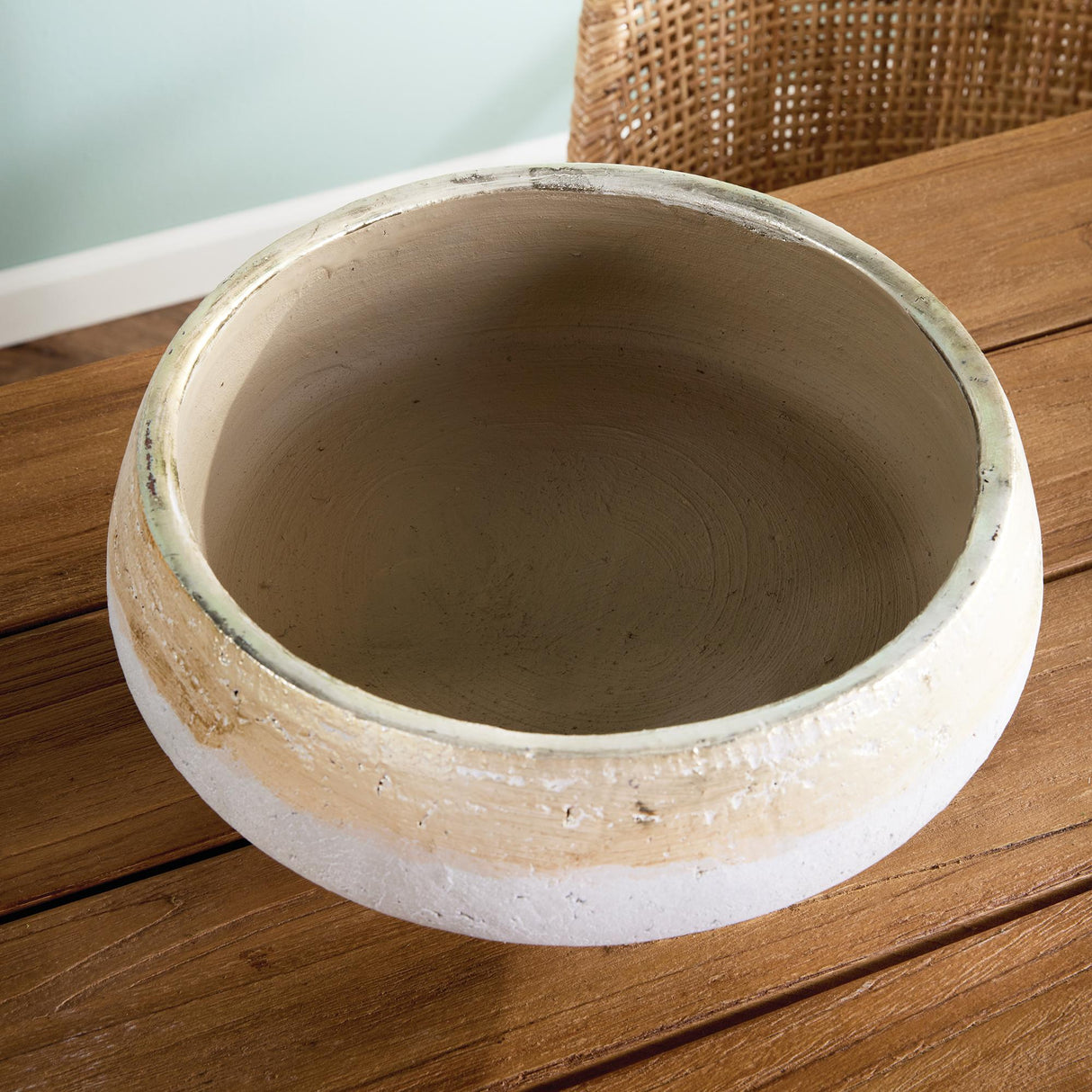 Napa Champagne/Natural MAUDE FOOTED DECORATIVE BOWL