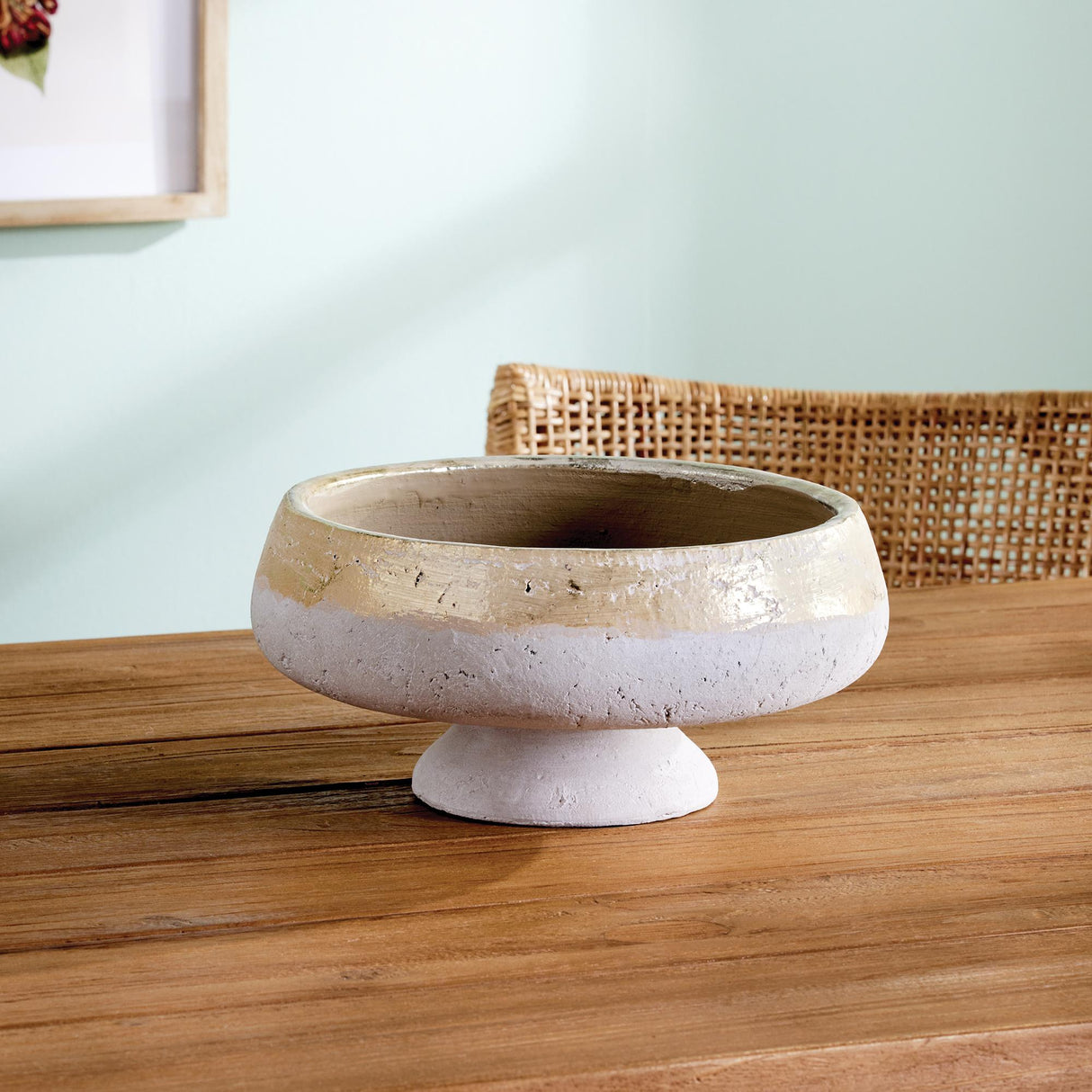 Napa Champagne/Natural MAUDE FOOTED DECORATIVE BOWL