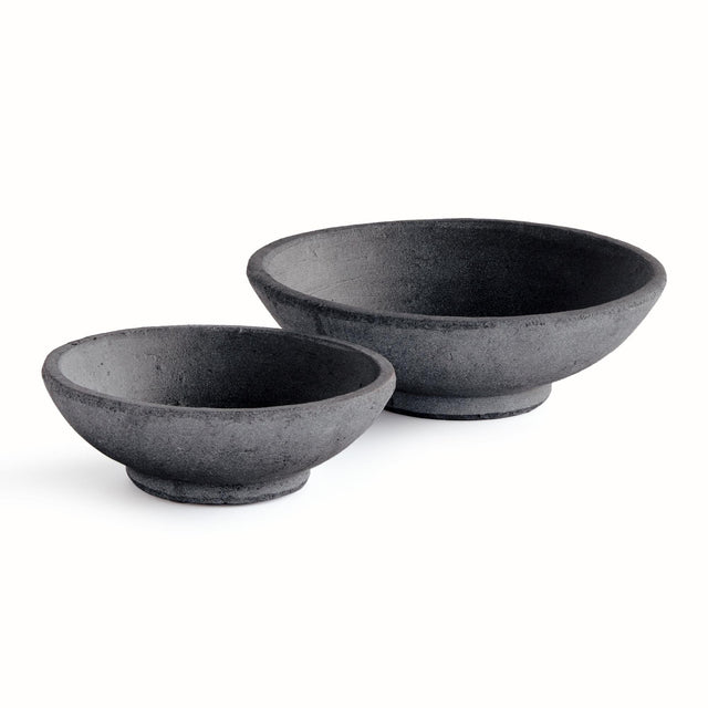 Napa Washed Black CEDRIC DECORATIVE BOWLS, SET OF 2