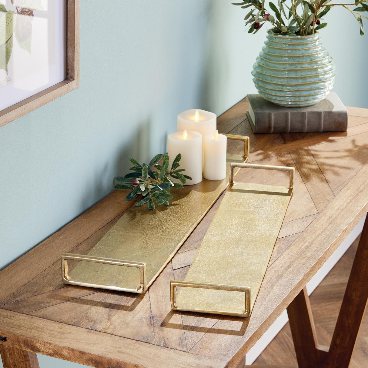 Napa Gold ELORA DECORATIVE NARROW TRAYS, SET OF 2