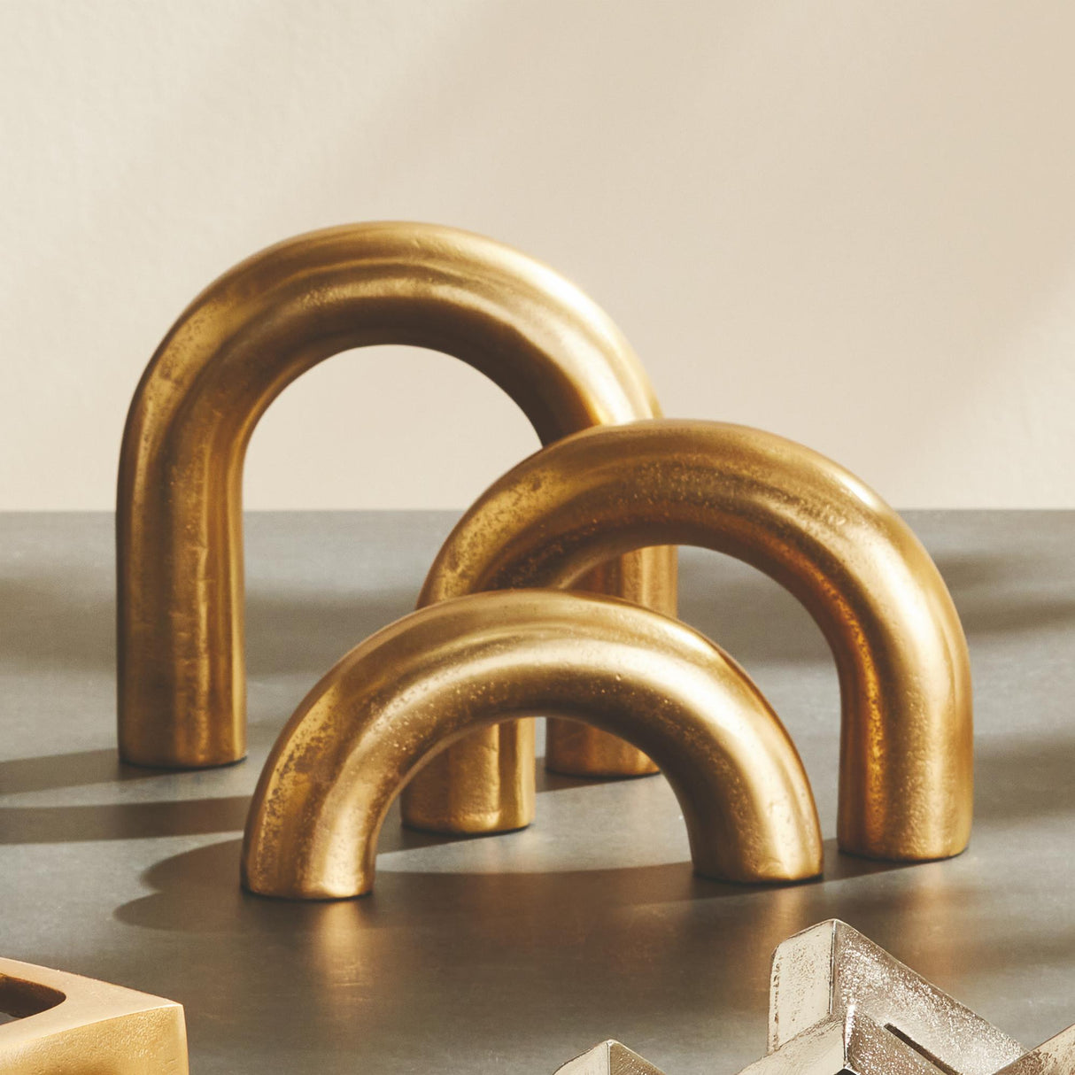 Napa Gold ARCO SCULPTURES, SET OF 3