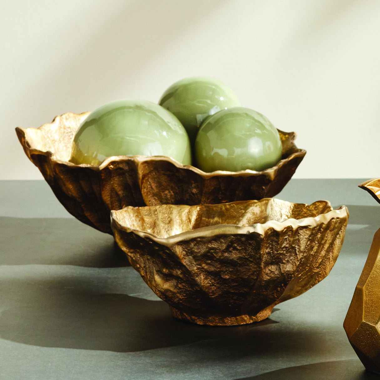 Napa Gold OSTRA DECORATIVE BOWLS, SET OF 2