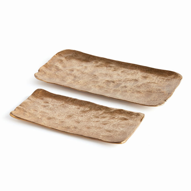 Napa Gold IMANI DECORATIVE RECTANGULAR TRAYS, SET OF 2
