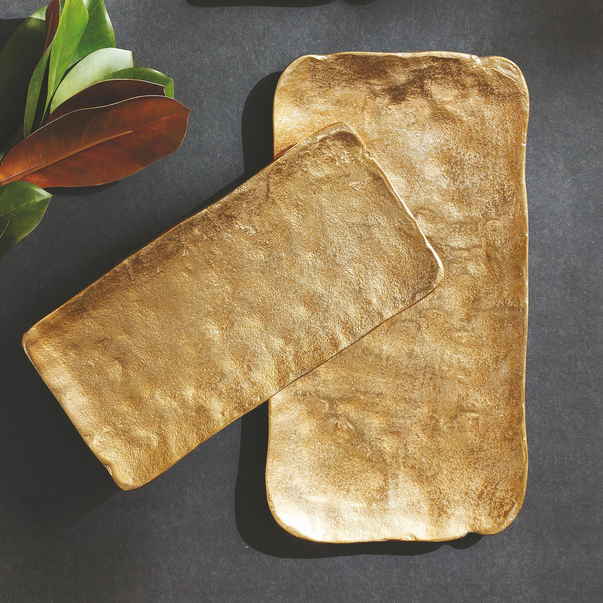 Napa Gold IMANI DECORATIVE RECTANGULAR TRAYS, SET OF 2