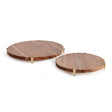 Napa Natural/Gold CHERIE ROUND SERVING BOARDS, SET OF 2