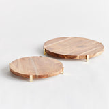 Napa Natural/Gold CHERIE ROUND SERVING BOARDS, SET OF 2