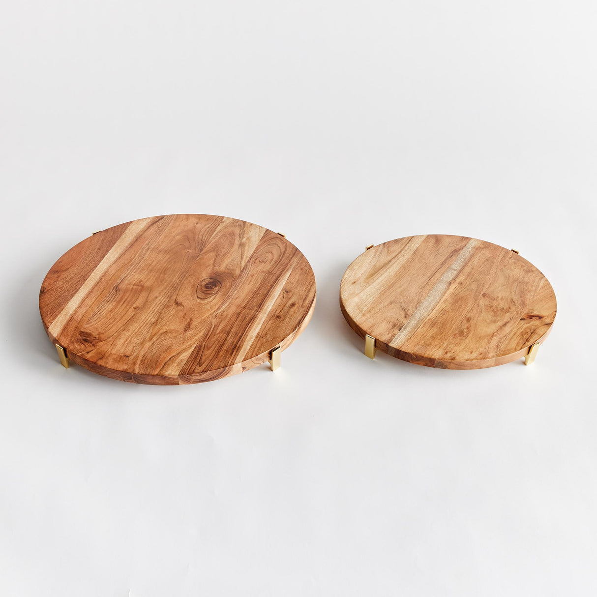 Napa Natural/Gold CHERIE ROUND SERVING BOARDS, SET OF 2