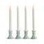 Napa Green/White IMPERIAL MINI TAPER HOLDERS, SET OF 4