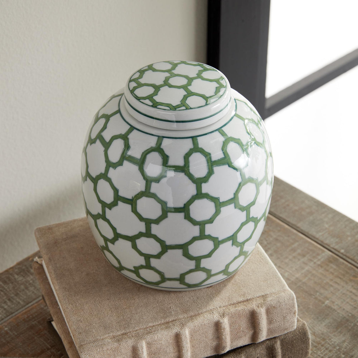 Napa Green/White IMPERIAL LINK LIDDED JAR
