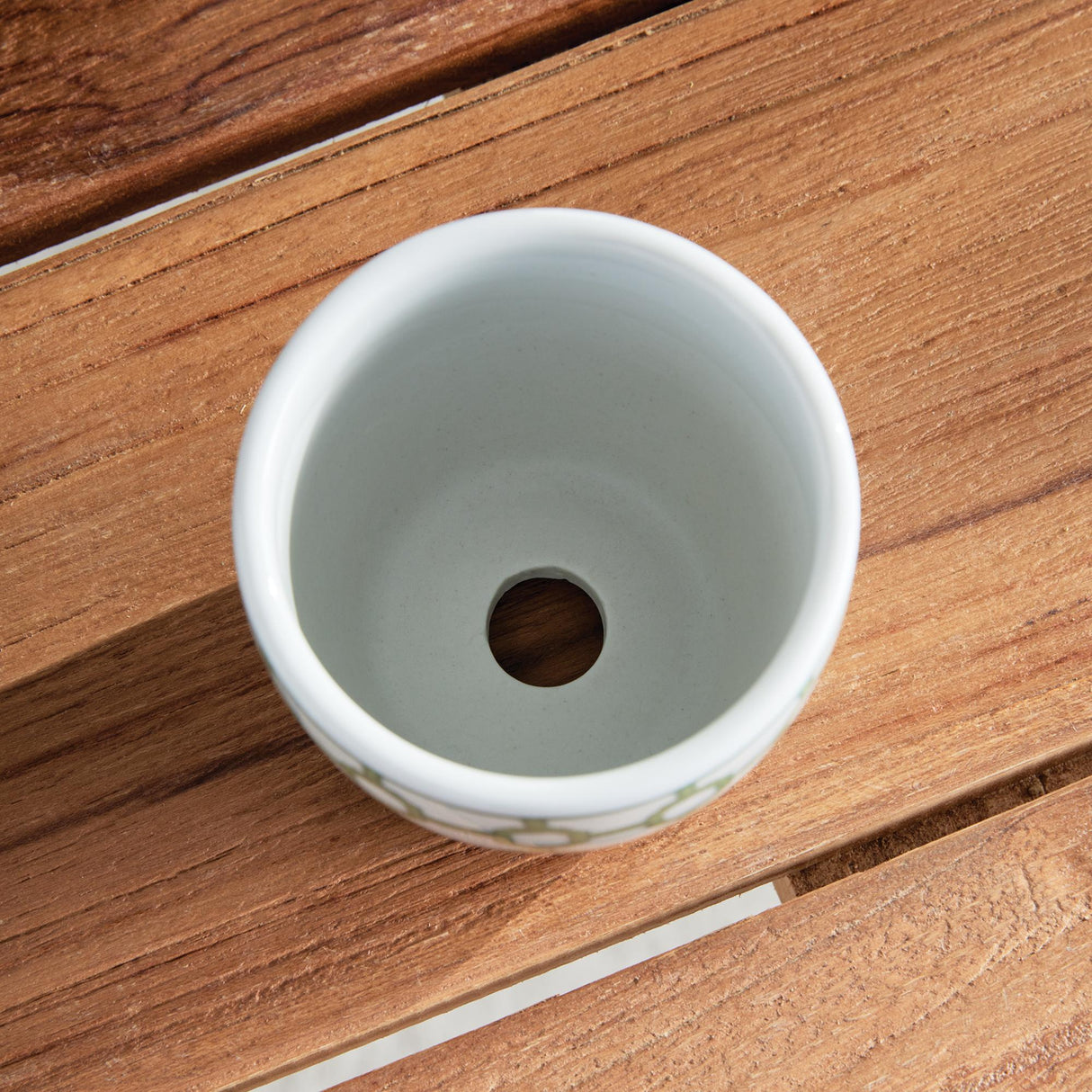 Napa Green/White IMPERIAL MINI FLOWER POTS, SET OF 6