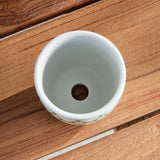 Napa Green/White IMPERIAL MINI FLOWER POTS, SET OF 6